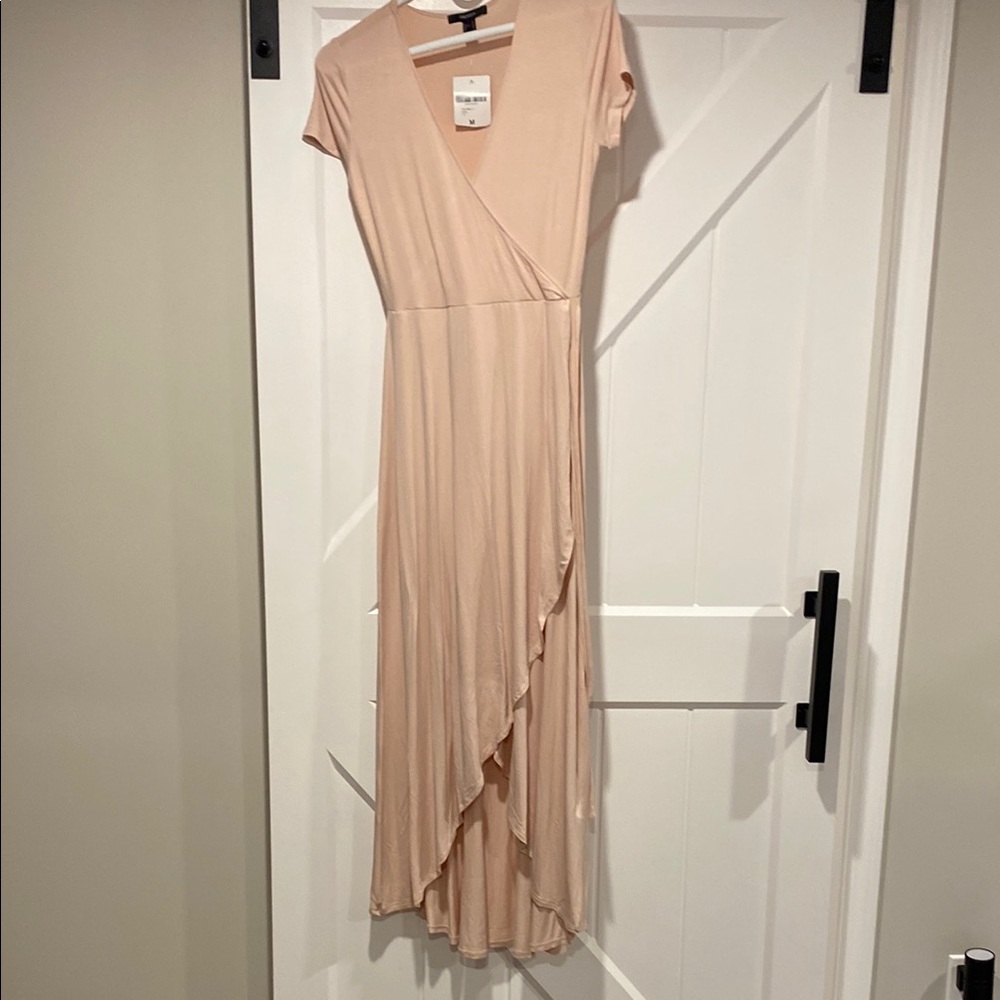 Forever 21 Cream Pink V-Neck Flutter Sleeve Sundress